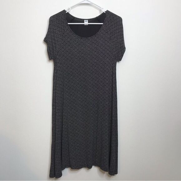 Old Navy Womens Black/White Short Sleeve Stretchy A-Line Dress Size Small - Picture 1 of 13